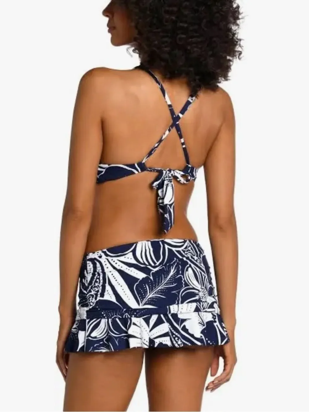 La Blanca Womens  Playa High Neck Bikini Top, Blue $83